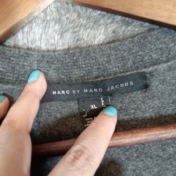 Marc By Marc Jacobs Striped Cardigan Preppy Bowl Lambswool Preppy Sz Xl - Picture 2 of 10